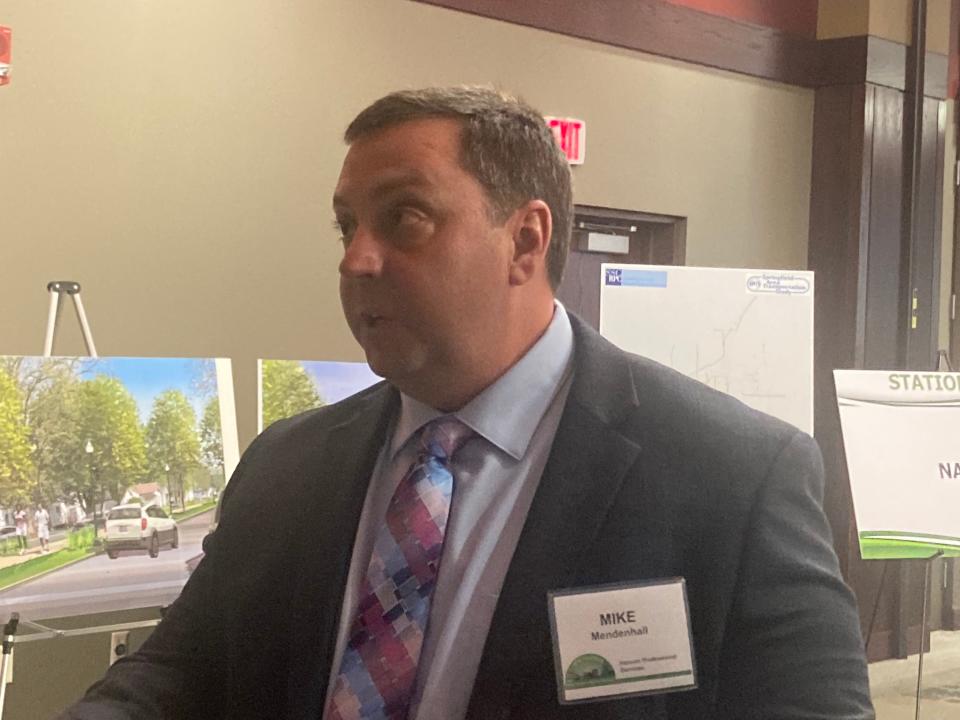 Springfield Rail Improvements Project manager Michael Mendenhall at an open house last week at the Bank of Springfield Center.