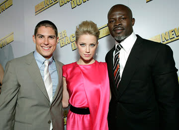 Sean Faris , Amber Heard and  Djimon Hounsou at the Los Angeles premiere of Summit Entertainment's Never Back Down