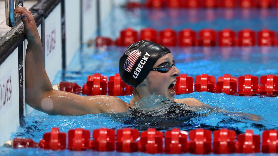 Katie Ledecky winning gold at the 2012 Olympic Games in London. - Clive Rose/Getty Images