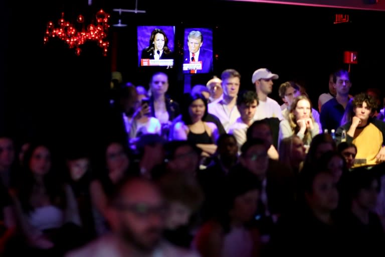 Watch parties for the debate between Kamala Harris and Donald Trump sprang up around the country, including this one in New York (Leonardo Munoz)