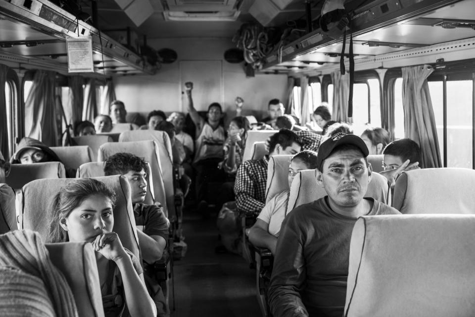 Migrants from Honduras, El Salvador and Guatamala, also known as &ldquo;The Northern Triangle,&rdquo; get on a bus in Navojoa headed for Tijuana. The Mexican government stepped in to provide safe passage across the Narco States of Sonora and Sinaloa after 100 migrants were kidnapped in the state of Puebla.