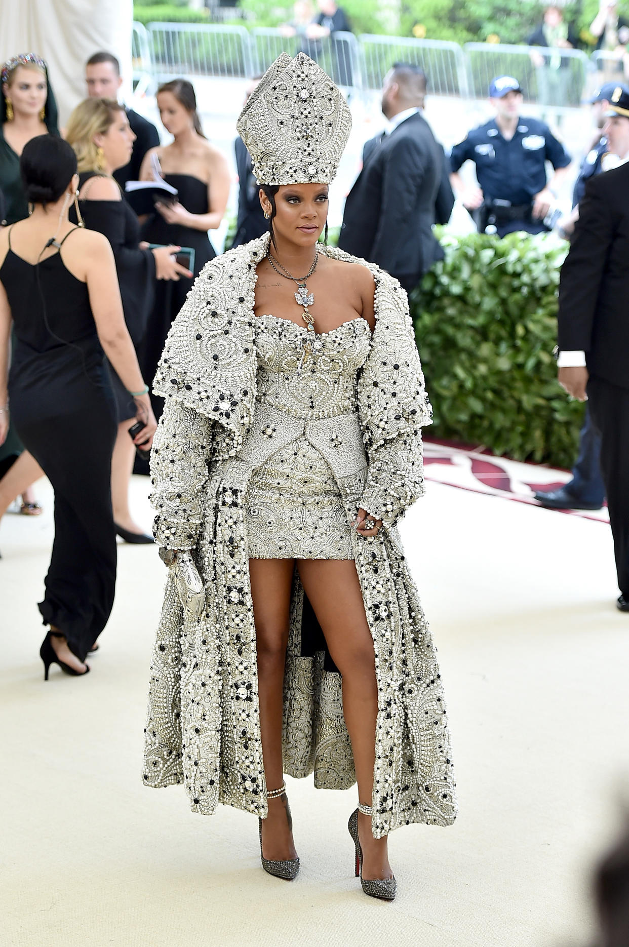 Rihanna at the Heavenly Bodies: Fashion & The Catholic Imagination Costume Institute Gala in 2018. (Getty Images)