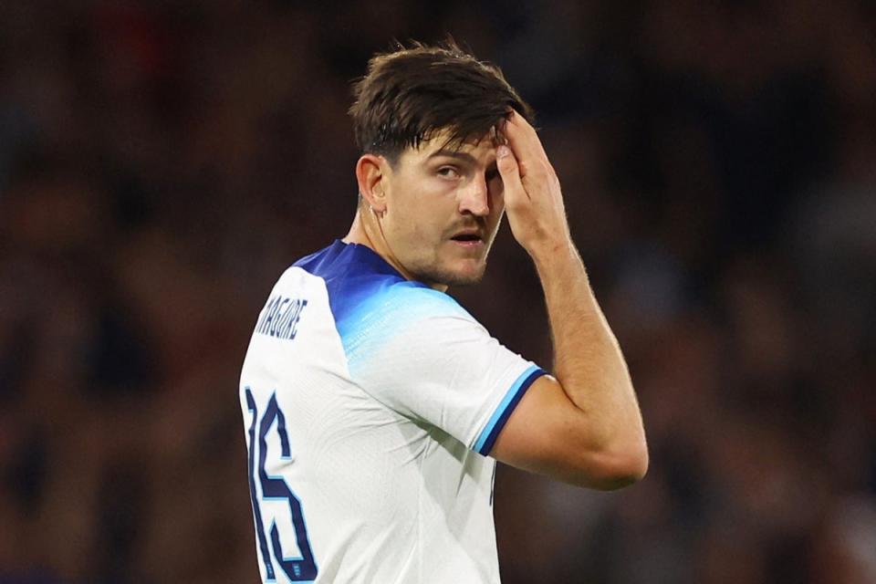 It was an unfortunate own goal from Maguire but the debate around his inclusion continues (REUTERS)