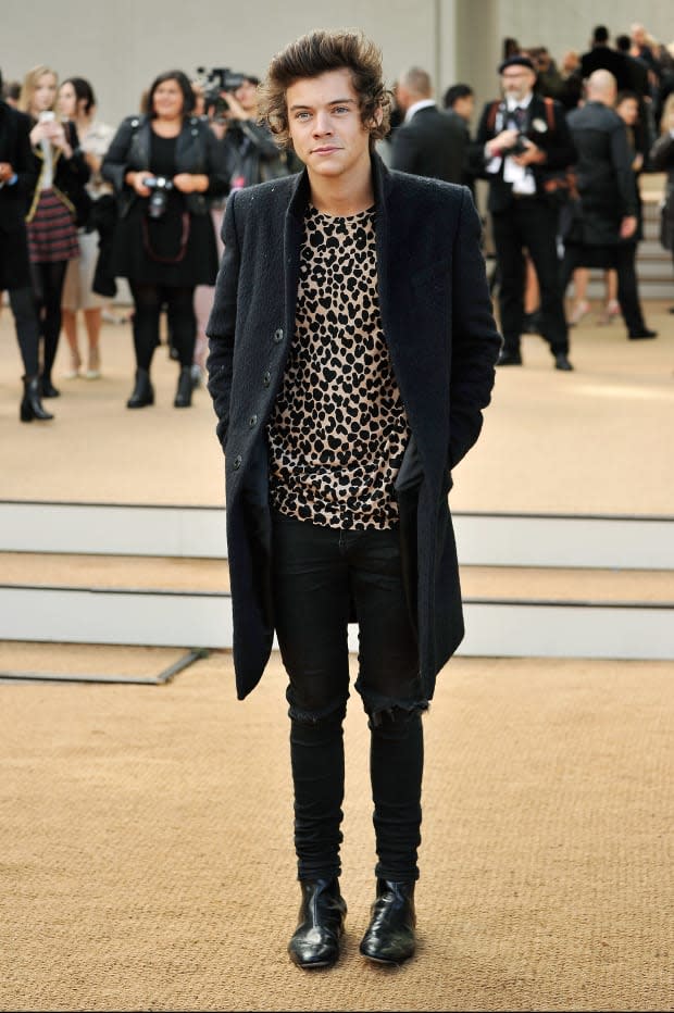 Harry Styles in Burberry at the brand's Spring 2014 show. 