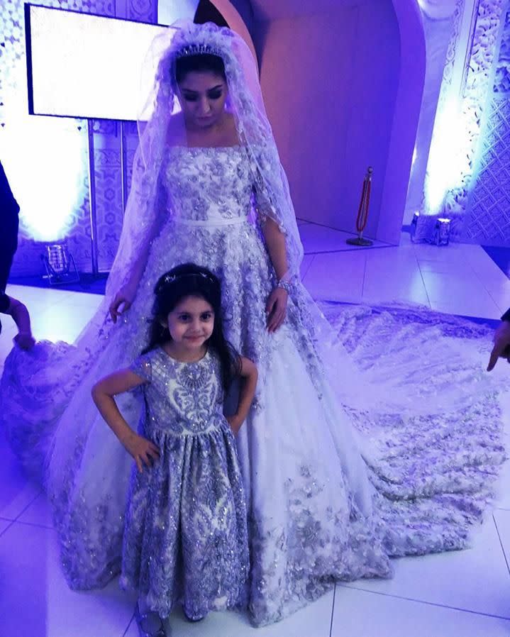 The bride with her flowergirl. Photo: Instagram