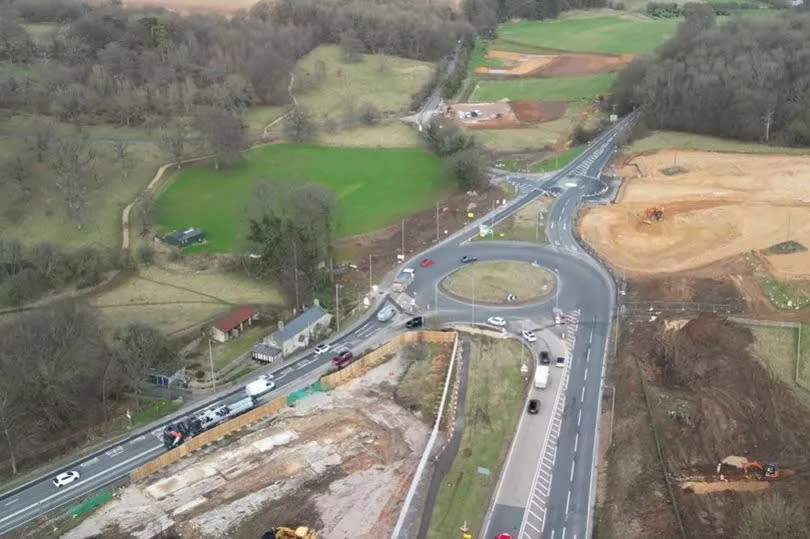 The junction of Leckhampton Hill near the Air Balloon roundabout