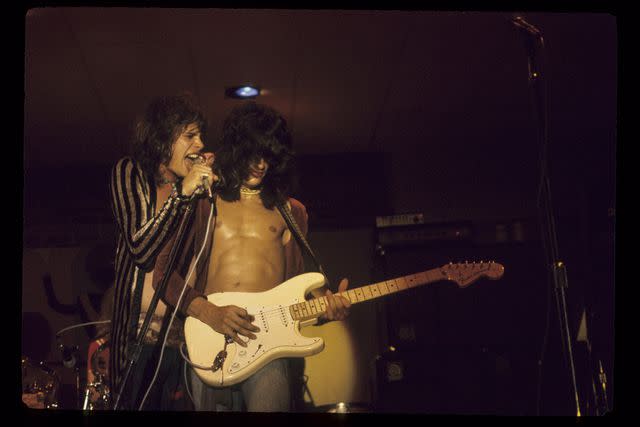 <p>Richard McCaffrey/ Michael Ochs Archive/ Getty</p> Aerosmith in 1973