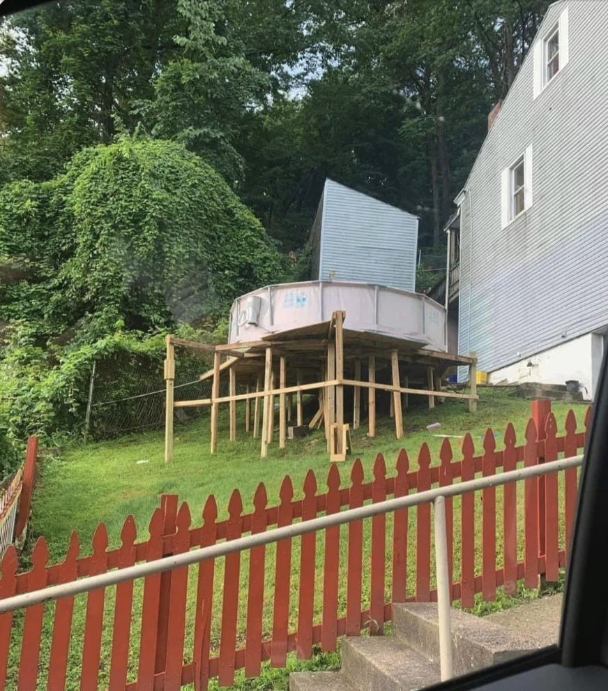 DIY above ground pool on stilts