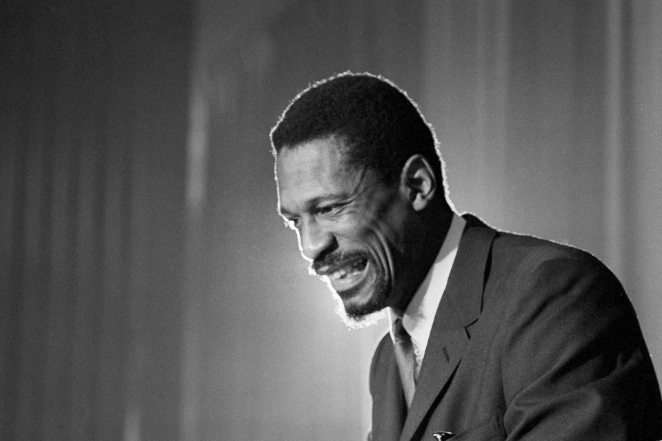 Bill Russell after being named coach of the Boston Celtics on April 18, 1966. (AP Photo, File)