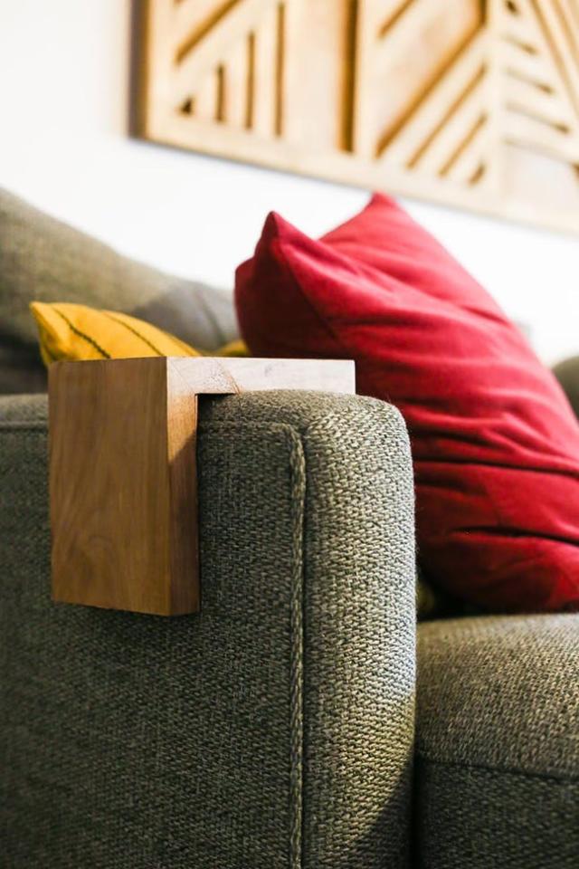 Wooden Sofa Sleeve with Cup Holder - A Beautiful Mess