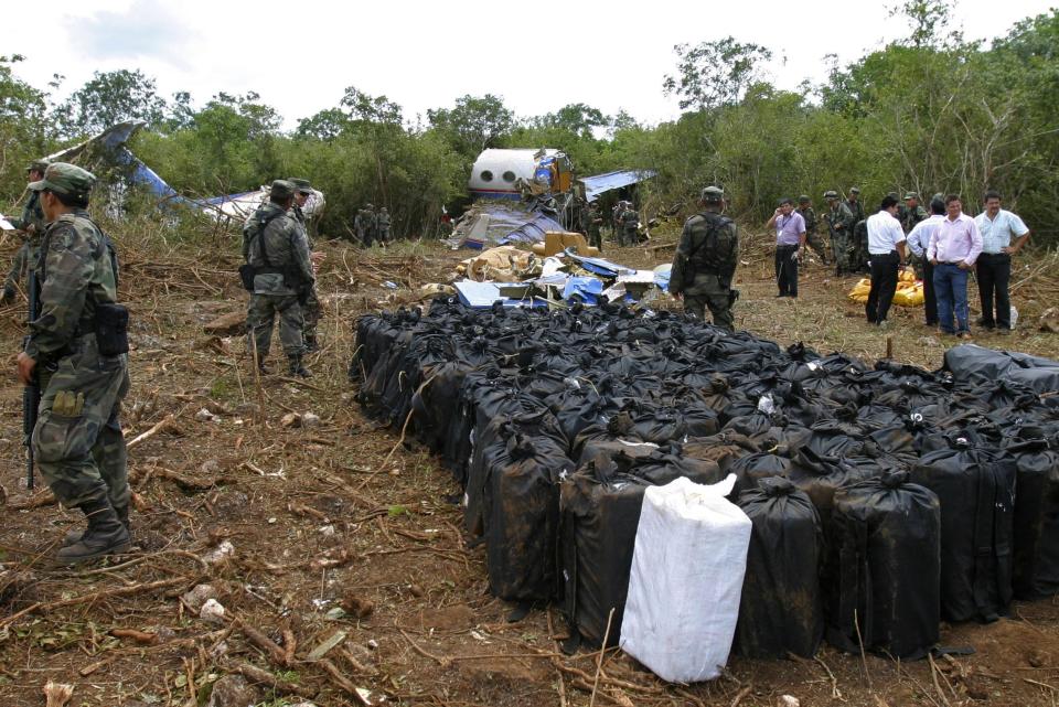 Mexico drug plane wreckage