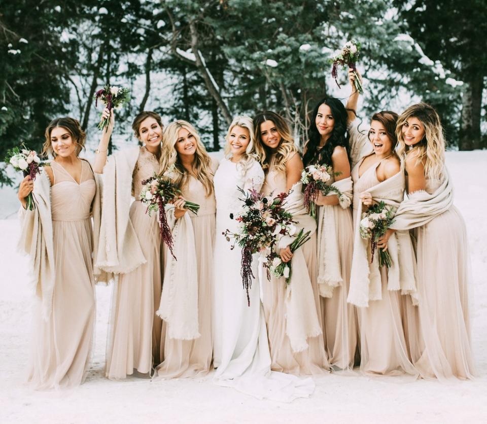 Witney Carson and her bridesmaids on wedding day