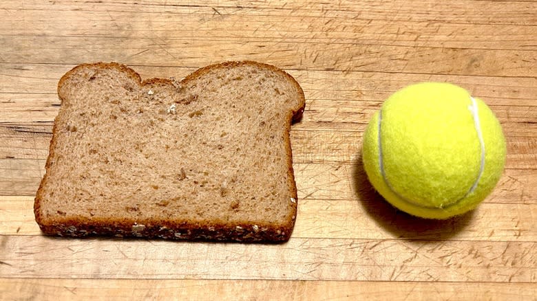 Bread and tennis ball