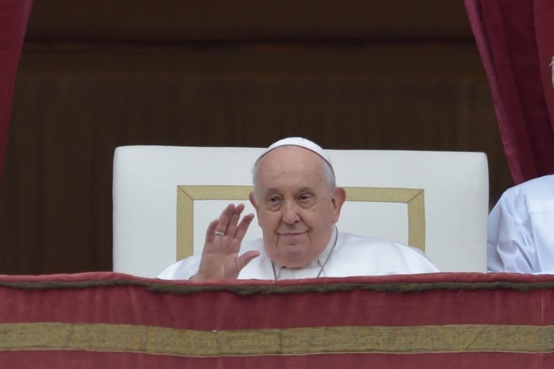 Pope Francis (pictured in December) has denounced criticisms of same sex couples being blessed by Catholic clergy as 'hypocrisy" in an interview with an Italian magazine. File Photo by Stefano Spaziani/UPI