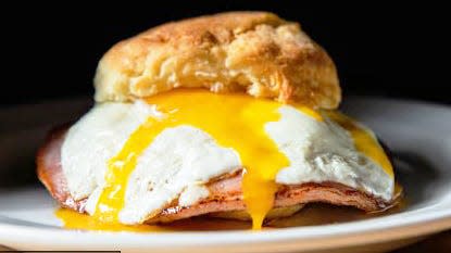 Silence of the Hams is one of the signature gourmet biscuit sandwiches at Vicious Biscuits, which is opening its first Florida location in Neptune Beach. 
