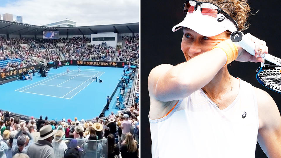 Sam Stosur, pictured here in tears after an incredible reception from the crowd at the Australian Open. 