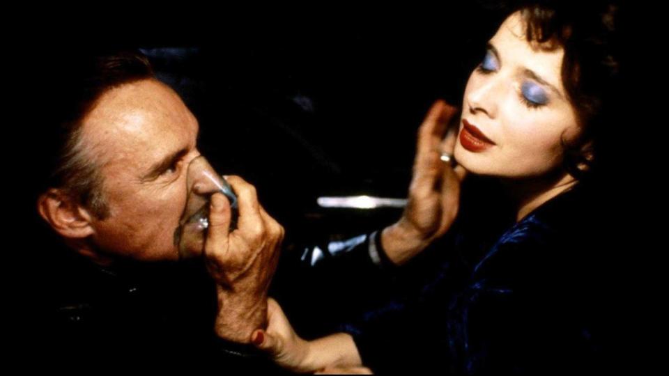 Dennis Hopper (left) and Isabella Rossellini star in David Lynch's "Blue Velvet," which shot in Wilmington and was Oscar nominated.