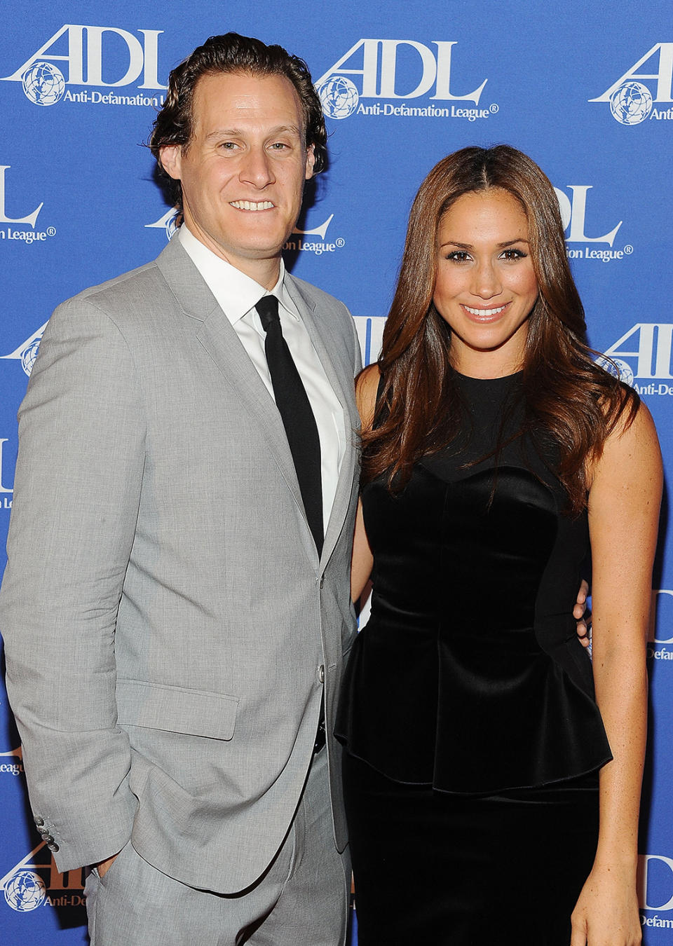 Trevor Engelson and Meghan Markle in October 2011. (Photo by Michael Kovac/WireImage)
