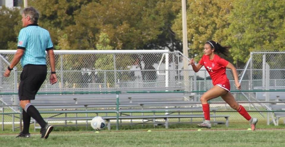 Senior midfielder Karina Leon of Coral Gables girls’ soccer.