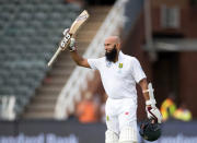 Cricket - South Africa v Sri Lanka - Third Test cricket match - Wanderers Stadium, Johannesburg, South Africa - 12/01/17 - South Africa's Hashim Amla celebrates scoring a century. REUTERS/James Oatway