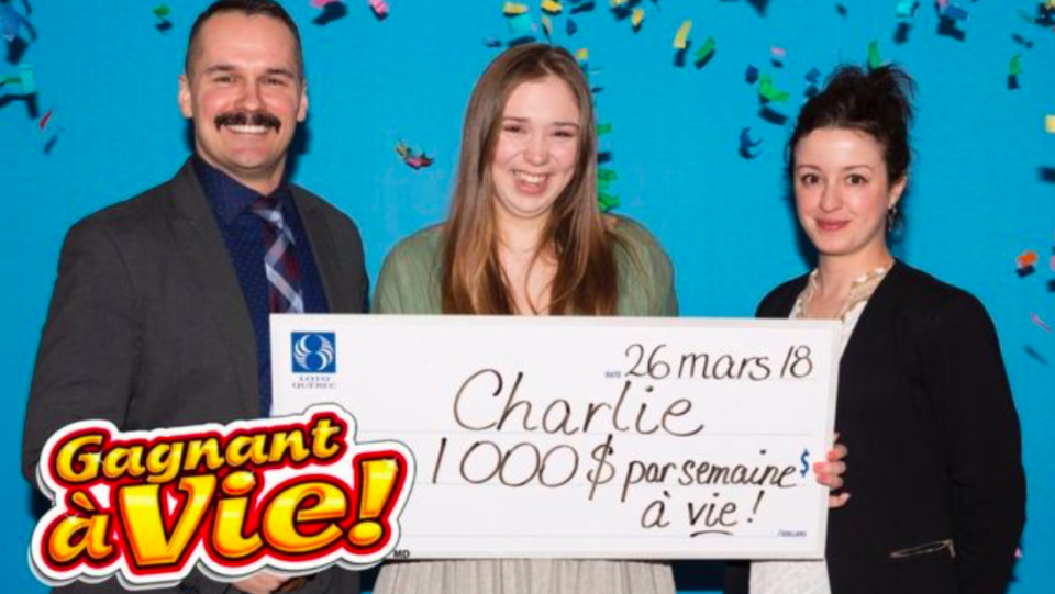 Charlie Lagarde will receive $1,000 every week for life after winning the jackpot on the Canadian lottery (Loto Quebec)