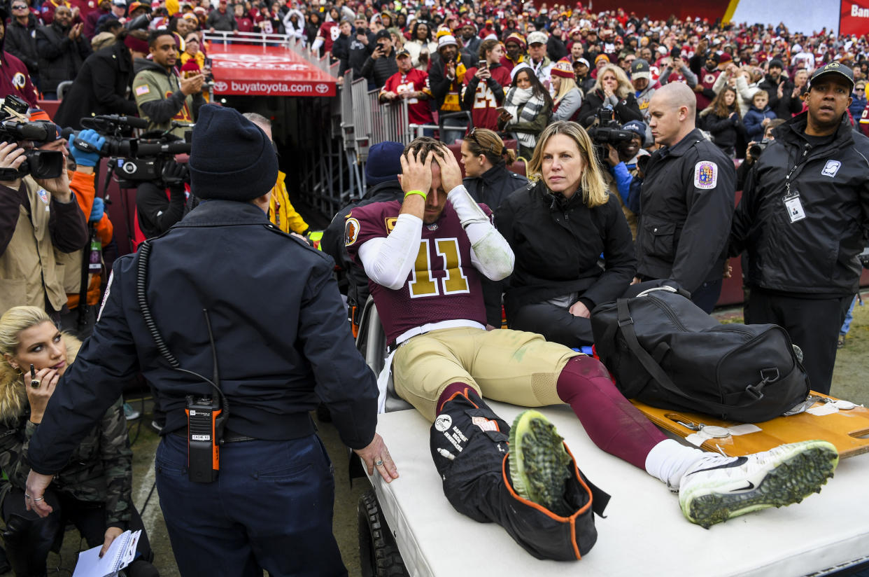 Washington quarterback Alex Smith’s leg injury brought a flood of bad memories for Joe Theismann. (Getty Images)