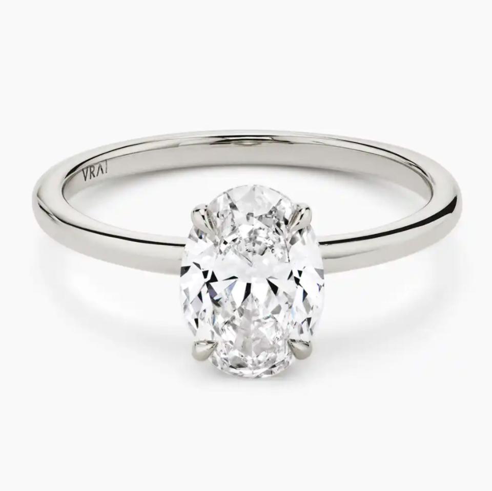 Vrai oval diamond engagement ring