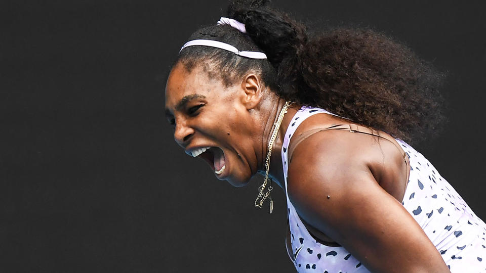 Seen here, Serena Williams played a third round thriller against Wang Qiang at the Australian Open.