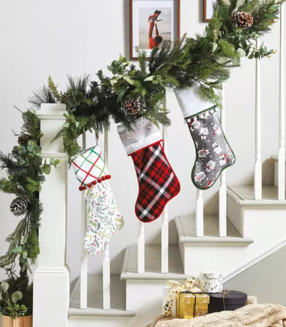 Flannel & Trim Christmas Stockings