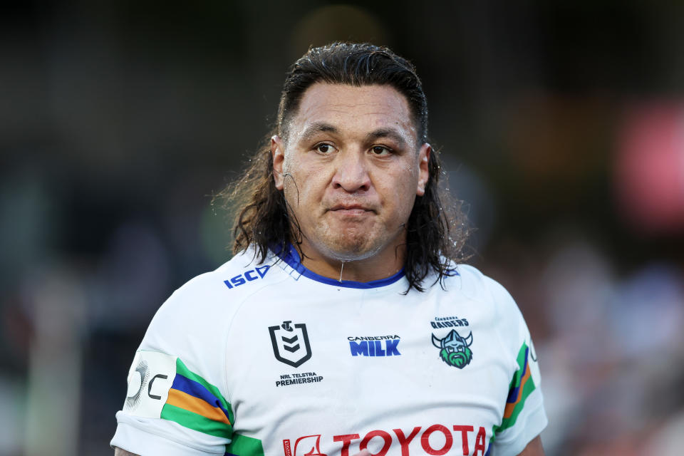 Josh Papalii reacts during a game.