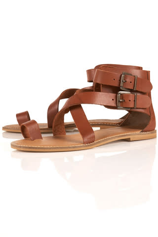 Fabio chestnut buckle cuff sandals, $85, at Topshop