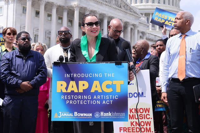 <p>Paul Morigi/Getty</p> Fran Drescher during Grammys On The Hill: Advocacy Day in Washington, D.C., on April 27, 2023.