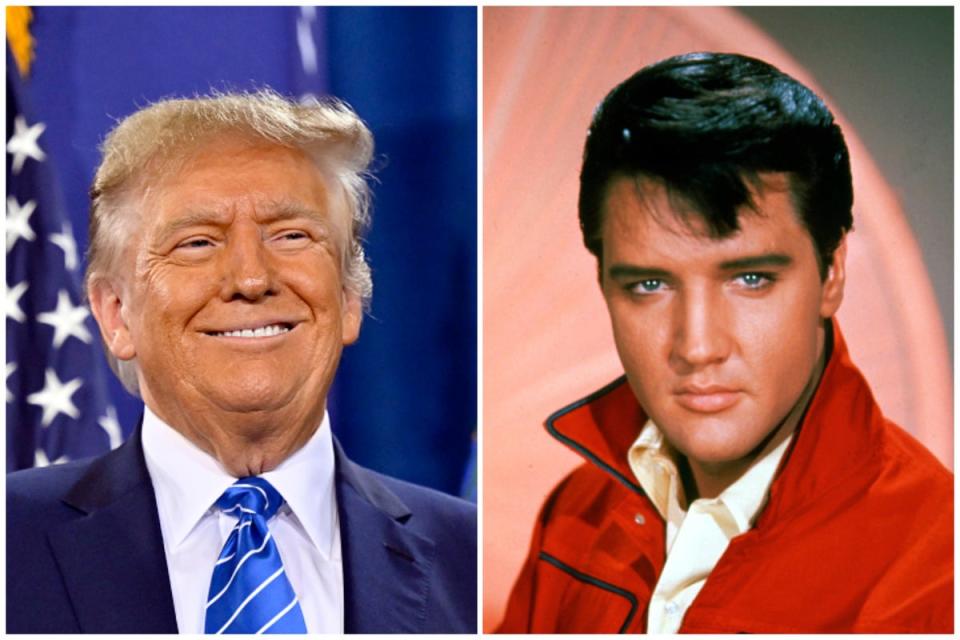 Donald Trump asked supporters whether he looked like Elvis Presley in a new Truth Social post (Getty Images)