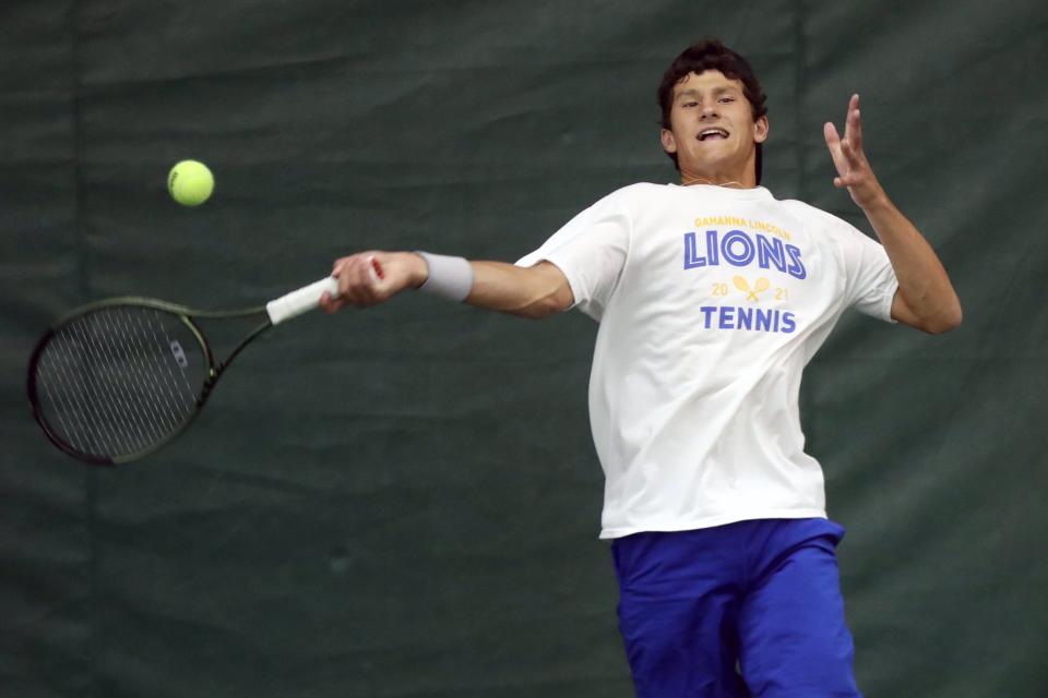 Gahanna Lincoln's Brandon Carpico won his third consecutive Division I district championship Saturday.