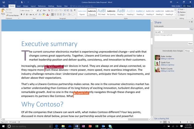 Office 2016 正式推出: 反擊 Google Docs, 另有免費版本！