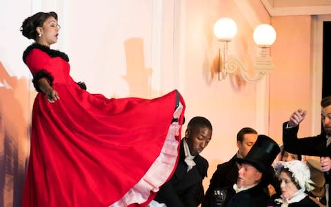 La Boheme performed at the Royal Opera House Danielle de Niese as Musetta - Credit: Alastair Muir