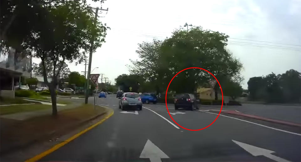 P plate driver turns into on coming traffic.