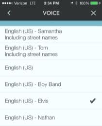 Waze Voice menu