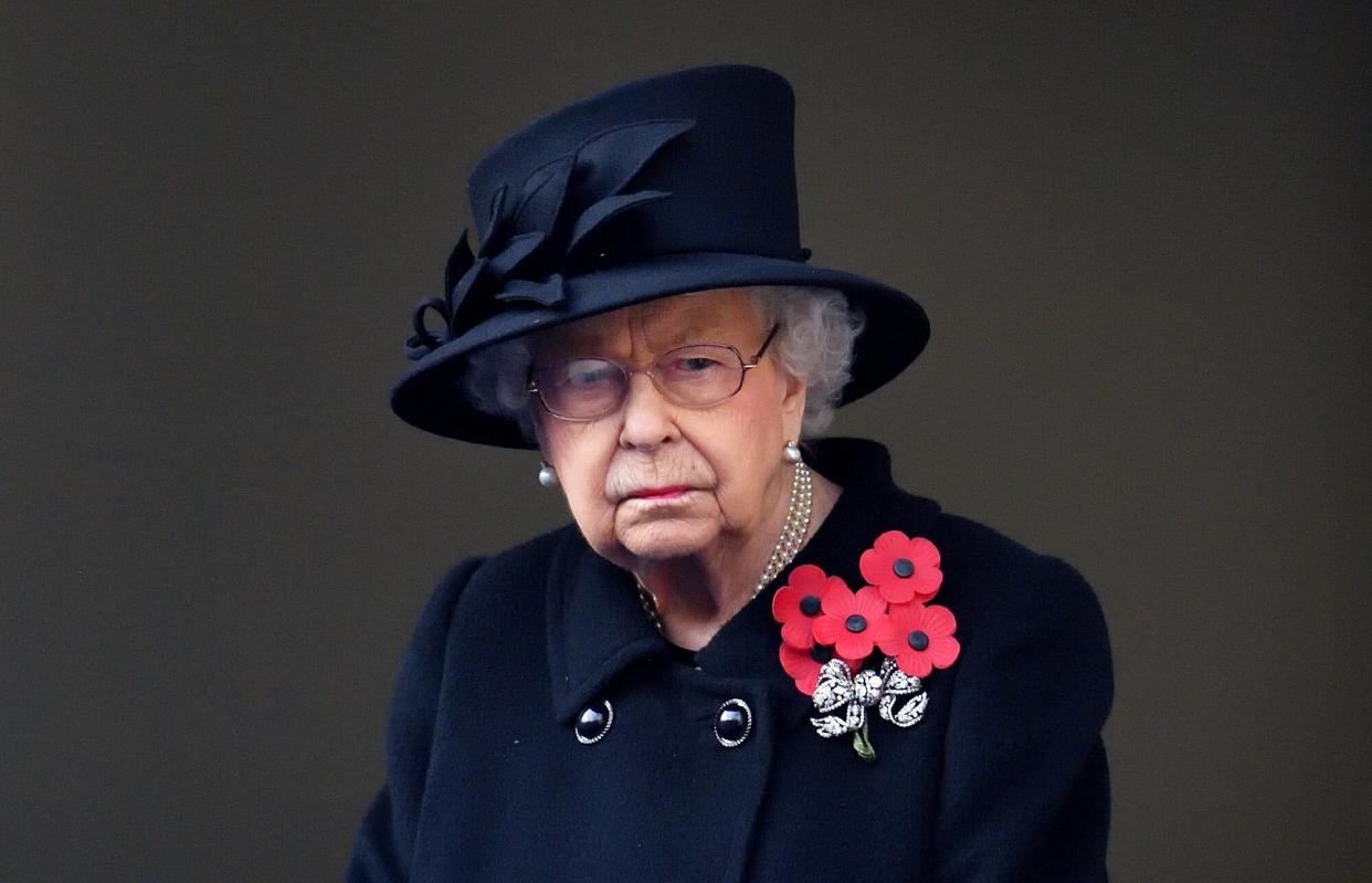 Queen Elizabeth II attends the National Service of Remembrance