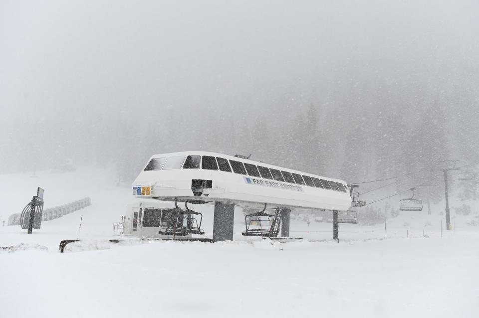 The ski lift at Palisades Tahoe is closed after an avalanche occurred on Wednesday, Jan. 10, 2024, in Tahoe, Calif.