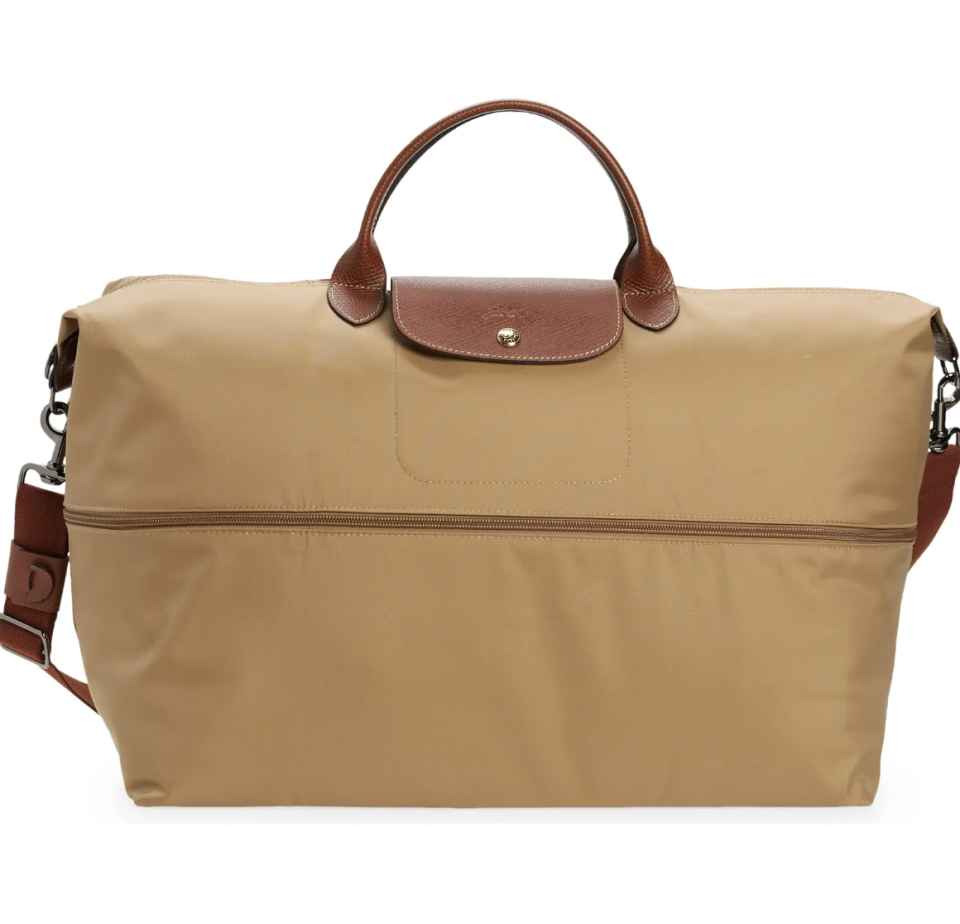 Le Pliage Expandable Travel Bag in desert (Photo via Nordstrom)