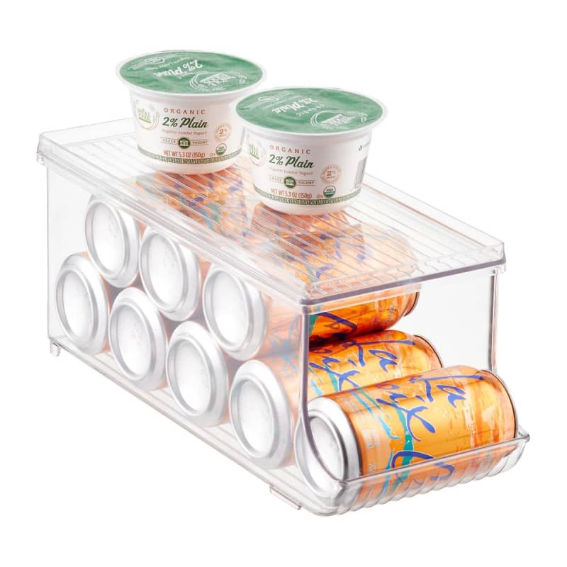 IDesign Linus Fridge Bins Soda Can Organizer With Shelf