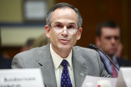 Daniel Blair, U.S. Defense Department deputy inspector general for auditing, testifies at a House Oversight and Government Reform Subcommittee hearing on Capitol Hill in Washington, in this July 24, 2012 photograph. REUTERS/Image courtesy of the House Oversight and Government Reform Committee/Handout via Reuters