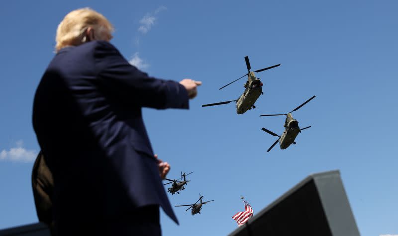 U.S. President Donald Trump delivers commencement address at the 2020 United States Military Academy Graduation Ceremony at West Point, New York