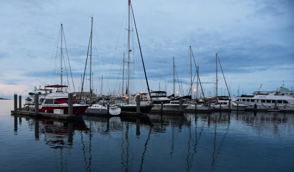 Port Canaveral was calm Tuesday morning at dawn, in advance of the arrival of the impacts from Hurricane Ian.