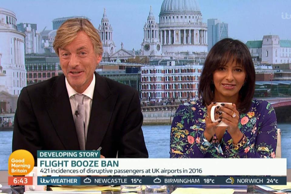 <p>Richard Madeley presenting with Ranvir Singh</p> (ITV)