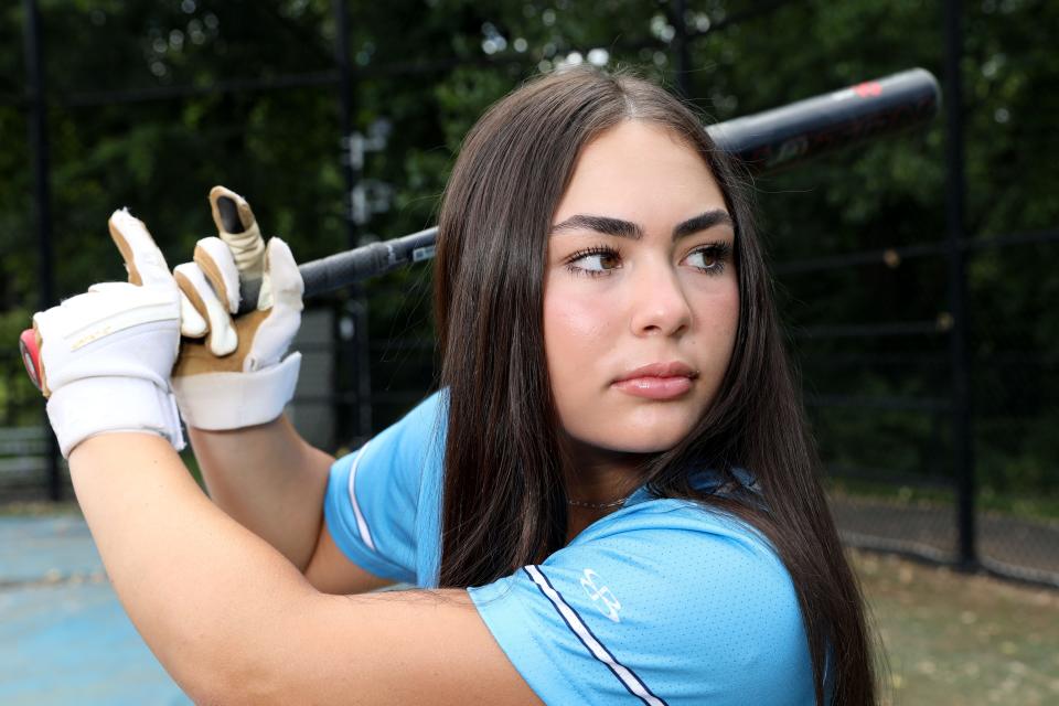 Ursuline sophomore Ava Papaleo was selected to play in the PGF All-American Futures Game as part of HS Softball All-American Game weekend, which will be shown on ESPN. Ava Papaleo is photographed at The Ursuline School in New Rochelle June 10, 2024.