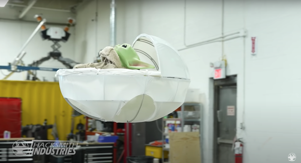 Engineers at The Hacksmith YouTube channel made a real-life Baby Yoda cradle that can float and identify storm troopers.