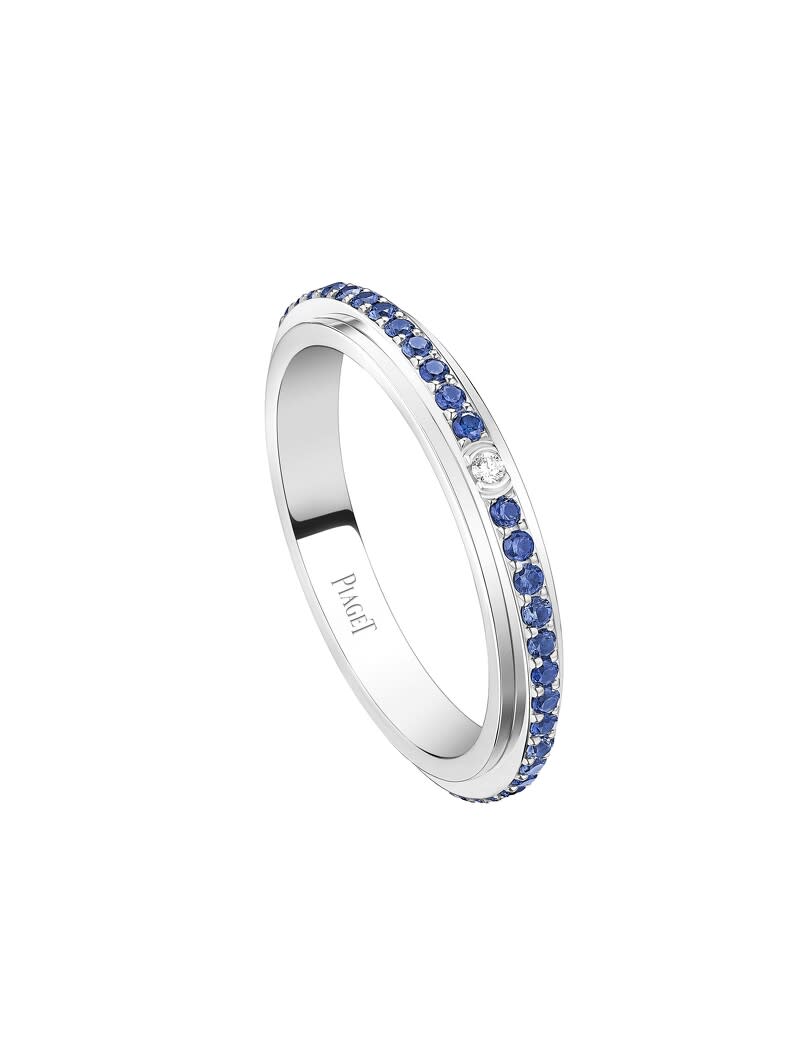 PIAGET Possession系列18K白金藍寶石鑽石戒指，建議售價NT$134,000