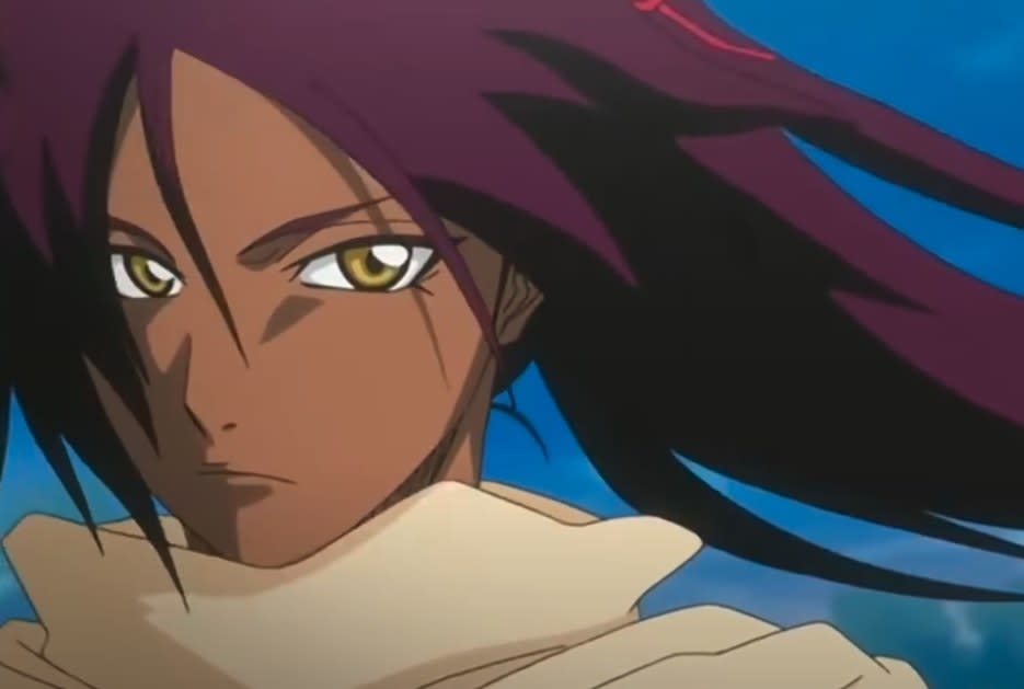 Yoruichi glares upon the battlefield